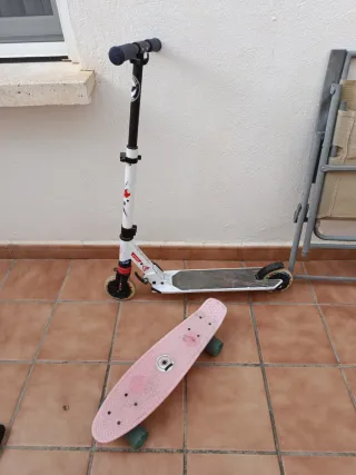 Lote patinete y skateboard niño