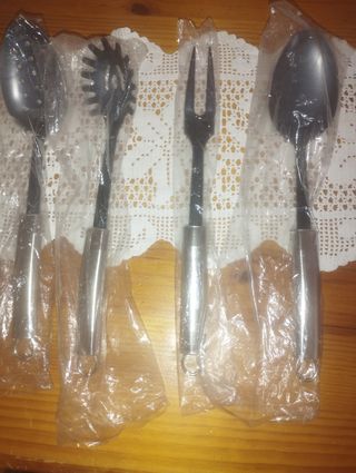Juego 4 Utensilios Cocina Negro/Plata
