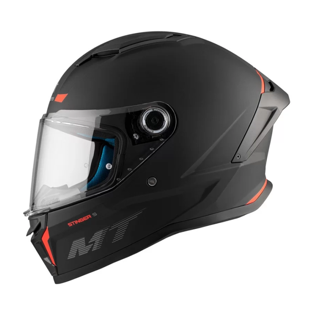 Casco MT Stinger 2 Negro Mate rojo 