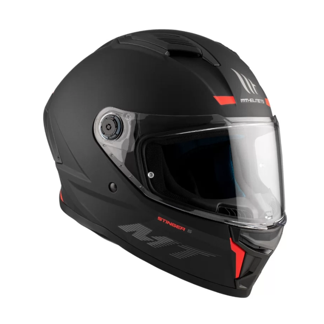 Casco MT Stinger 2 Negro Mate rojo 