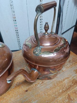 Conjunto 2 Teteras Antiguas Cobre