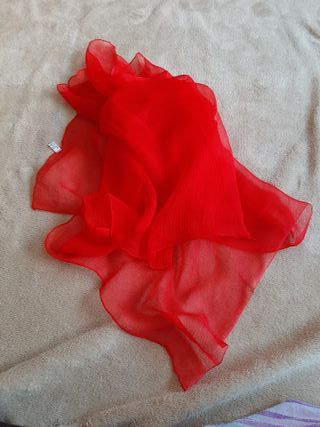 Pañuelo seda transparente rojo