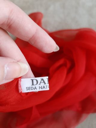 Pañuelo seda transparente rojo