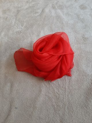 Pañuelo seda transparente rojo