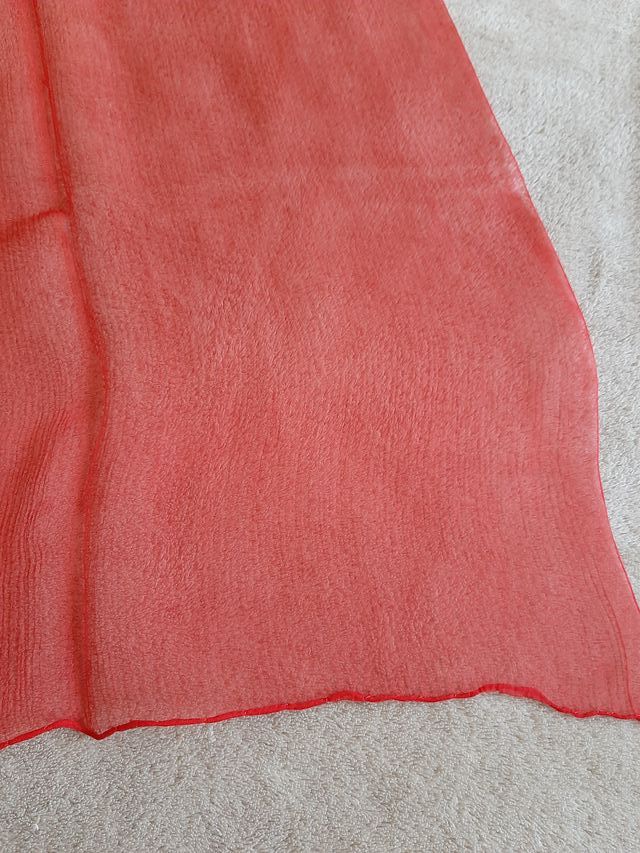 Pañuelo seda transparente rojo
