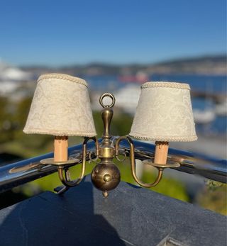 Lámpara holandesa 6 brazos bronce