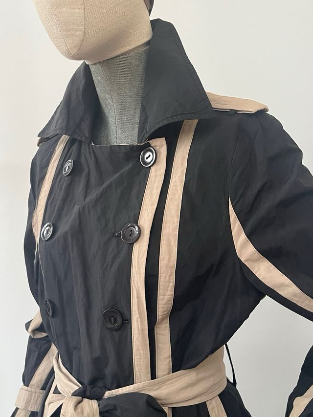 Trench donna nero e beige