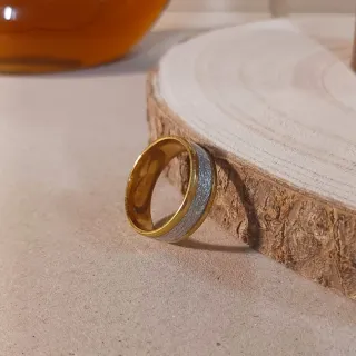 Anillo Cobre Metalizado Dorado y Plateado