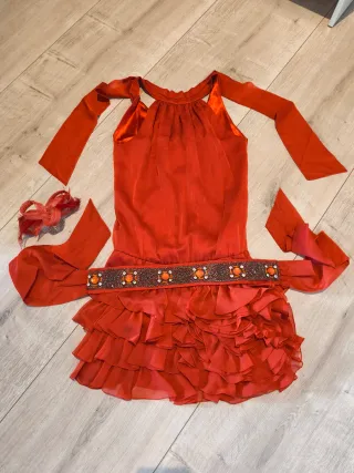 Vestido fiesta Carles Serra naranja/rojo