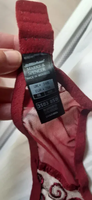 Sujetador de encaje transparente burdeos