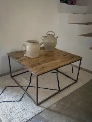Mesa de centro madera y metal