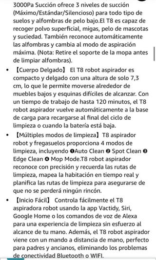 Robot aspirador tipo Mambo/Conga
