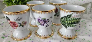 Set 6 Mazagran Fiori e Oro zecchino