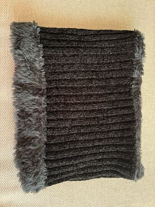 Cuello lana mujer negro y gris