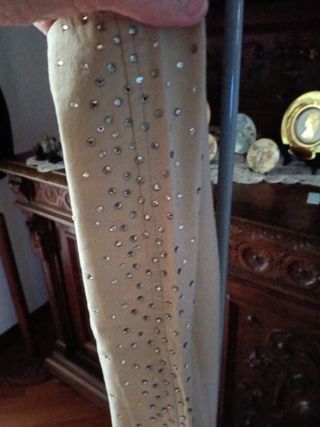 Pantaloni Moschino Beige con Strass