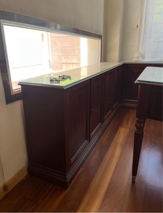 Conjunto de despacho madera y cristal
