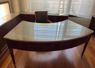 Conjunto de despacho madera y cristal