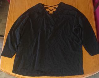 Camisa negra 3XL con detalle espalda