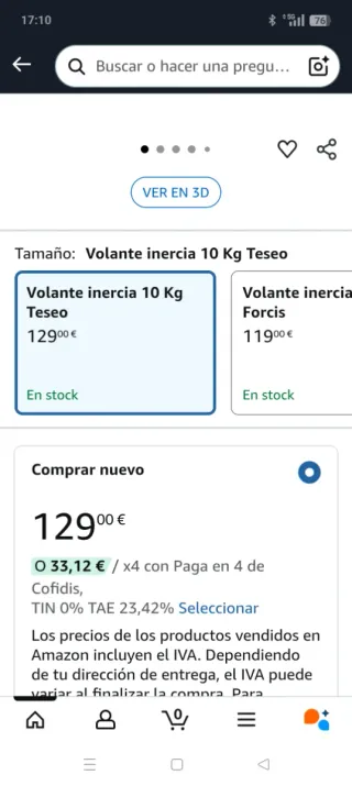 BICI ESTATICA CECOTEC DRUMFIT EN GARANTIA  10kg