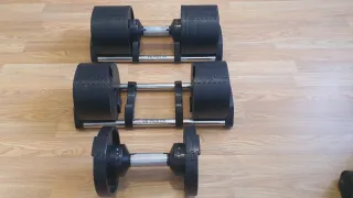 2 Mancuernas Ajustables Pesas Gimnasio 64kg total