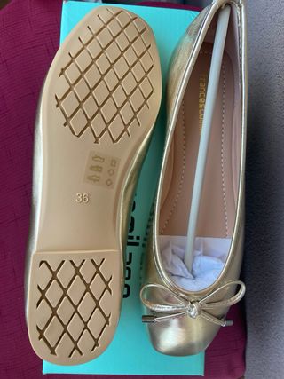 Ballerine oro con fiocco nuove