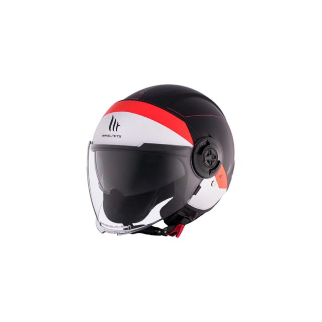 Casco Jet MT Viale SV S Negro Rojo