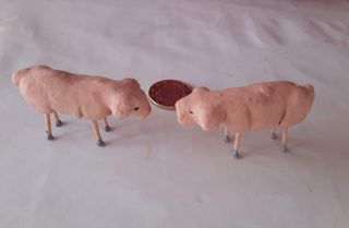 2 Cerditos Barro Belén 6cm