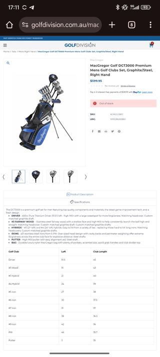 Driver MacGregor DCT3000 Golf