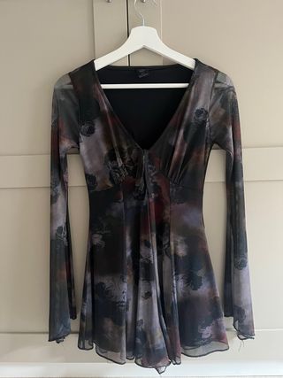 Vestido Manga Campana Estampado Floral