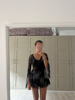 Vestido Manga Campana Estampado Floral