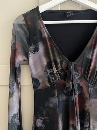 Vestido Manga Campana Estampado Floral