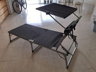 Tumbona Hamaca Plegable Negra y Gris