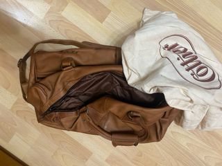 Bolsa de viaje Vintage de cuero marrón SEAT