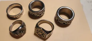 Lote 5 Anillos Hombre, tipo vikingos