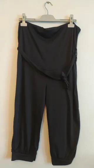 Pantalón tobillero negro mujer