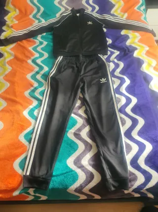 Chándal Adidas Negro tres rayas clasico 11-12 años