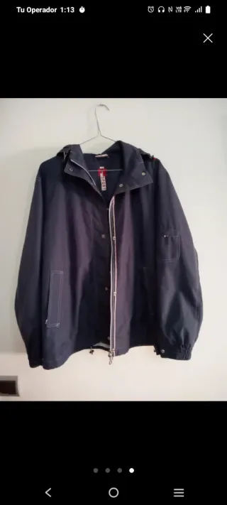 Anorak Cortavientos Azul Marino Fino
