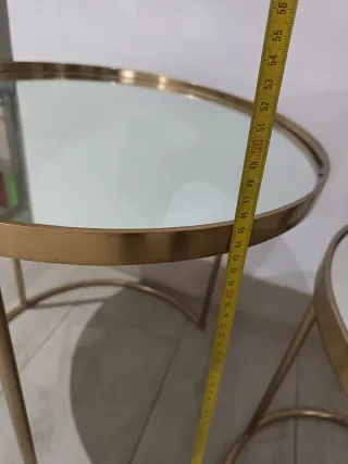 2 Mesitas Auxiliares Zara Home Cristal y Metal