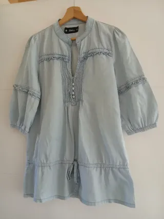 Camisa vestido vaquera Blanco 