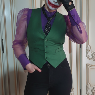 Camisa violeta mangas transparentes