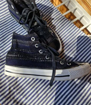 Converse All Star nere/blu Tg 39