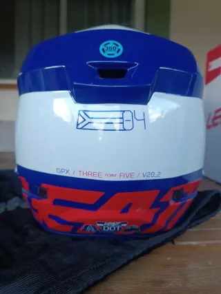 Casco Moto Leatt Azul y Blanco