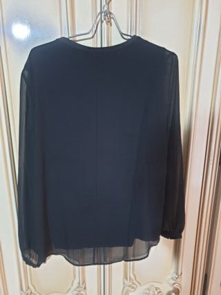 Blusa Zara Negra Manga Larga