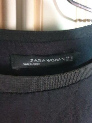 Blusa Zara Negra Manga Larga