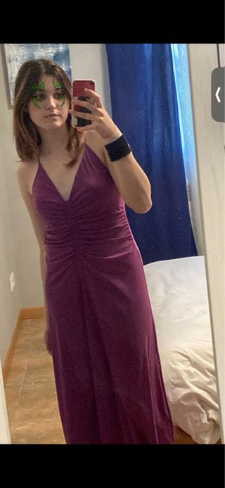Vestido largo Zara púrpura