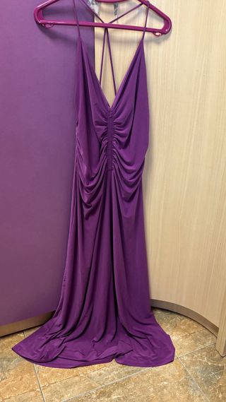 Vestido largo Zara púrpura