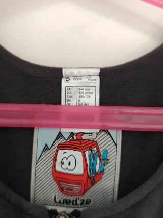 Peto de esquí infantil negro y gris