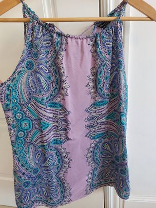Blusa Massimo Dutti Talla 36 Morado Turquesa