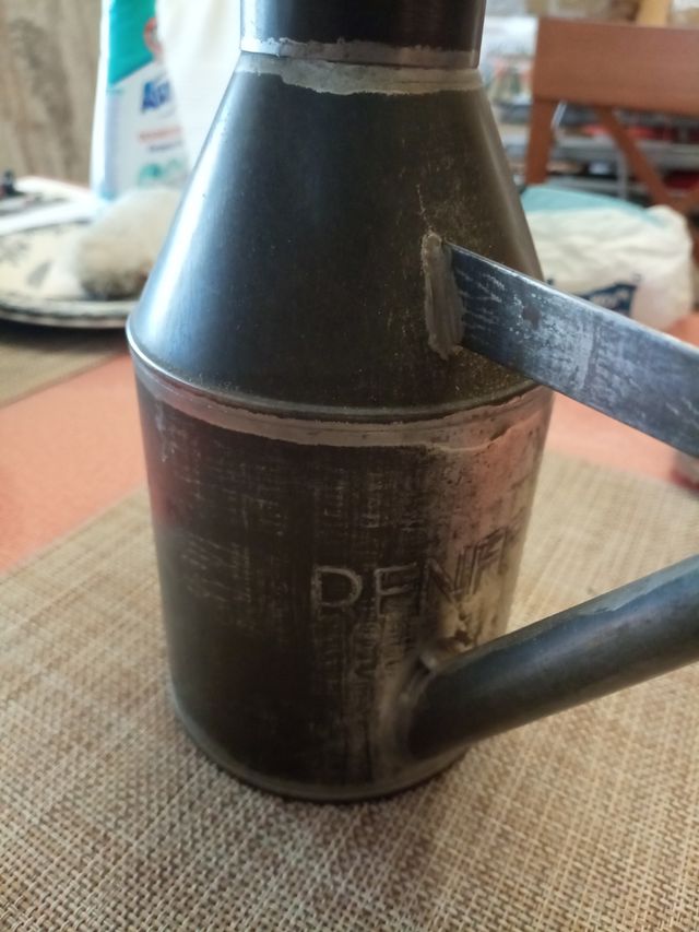 Bottiglia di olio per locomotiva a vapore antica RENFE