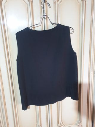 Blusa Zara Negra Sin Mangas Talla XL